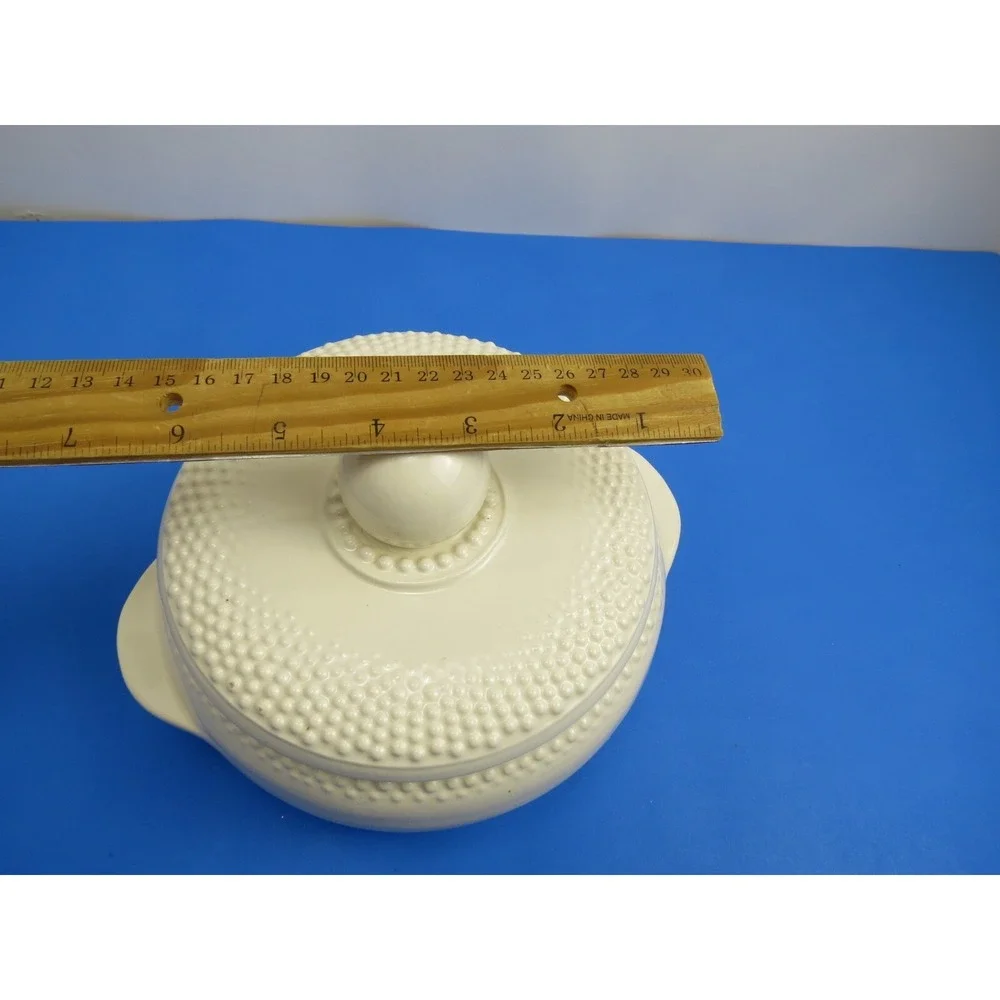 California USA Pottery White Hobnail Casserole Dish Jar 480-C 482